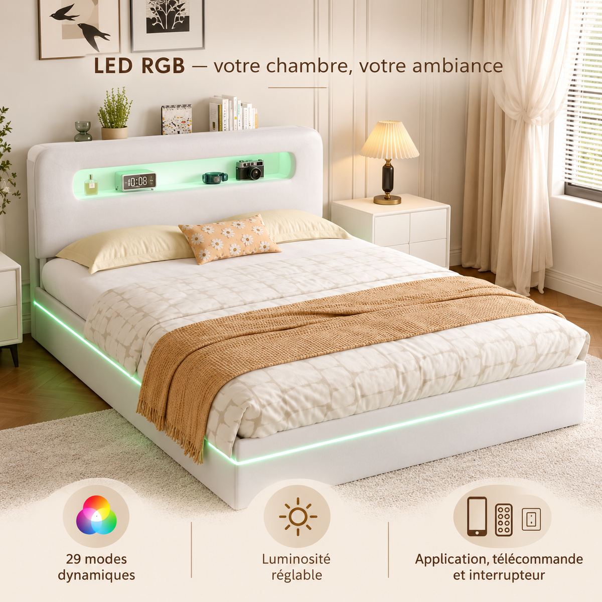 Luna — LED RGB à couleurs et luminosité réglables